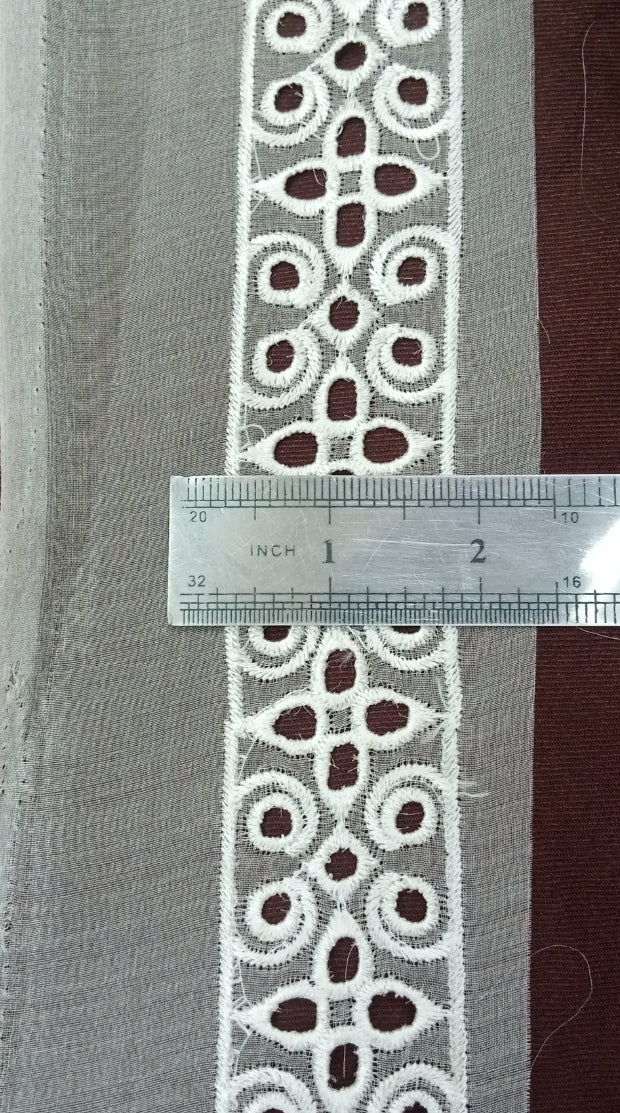 BD00346 - Pure Organza Cutwork Border