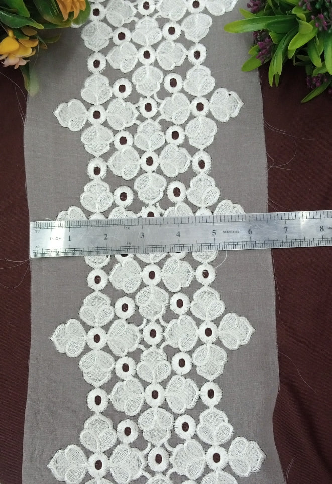 BD00345 - Pure Organza Cutwork Border