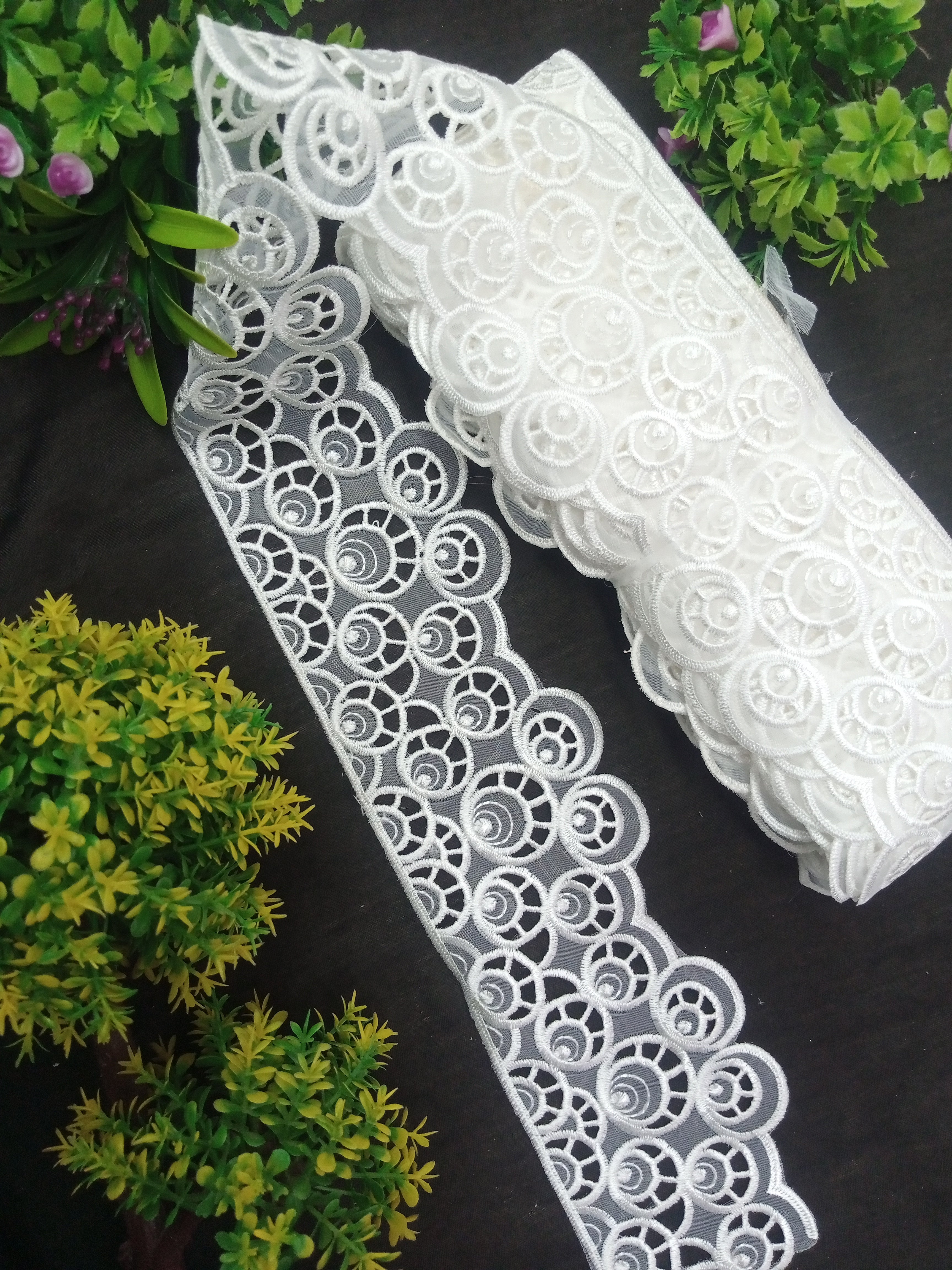 LC13744 - Organza Cutwork Lace