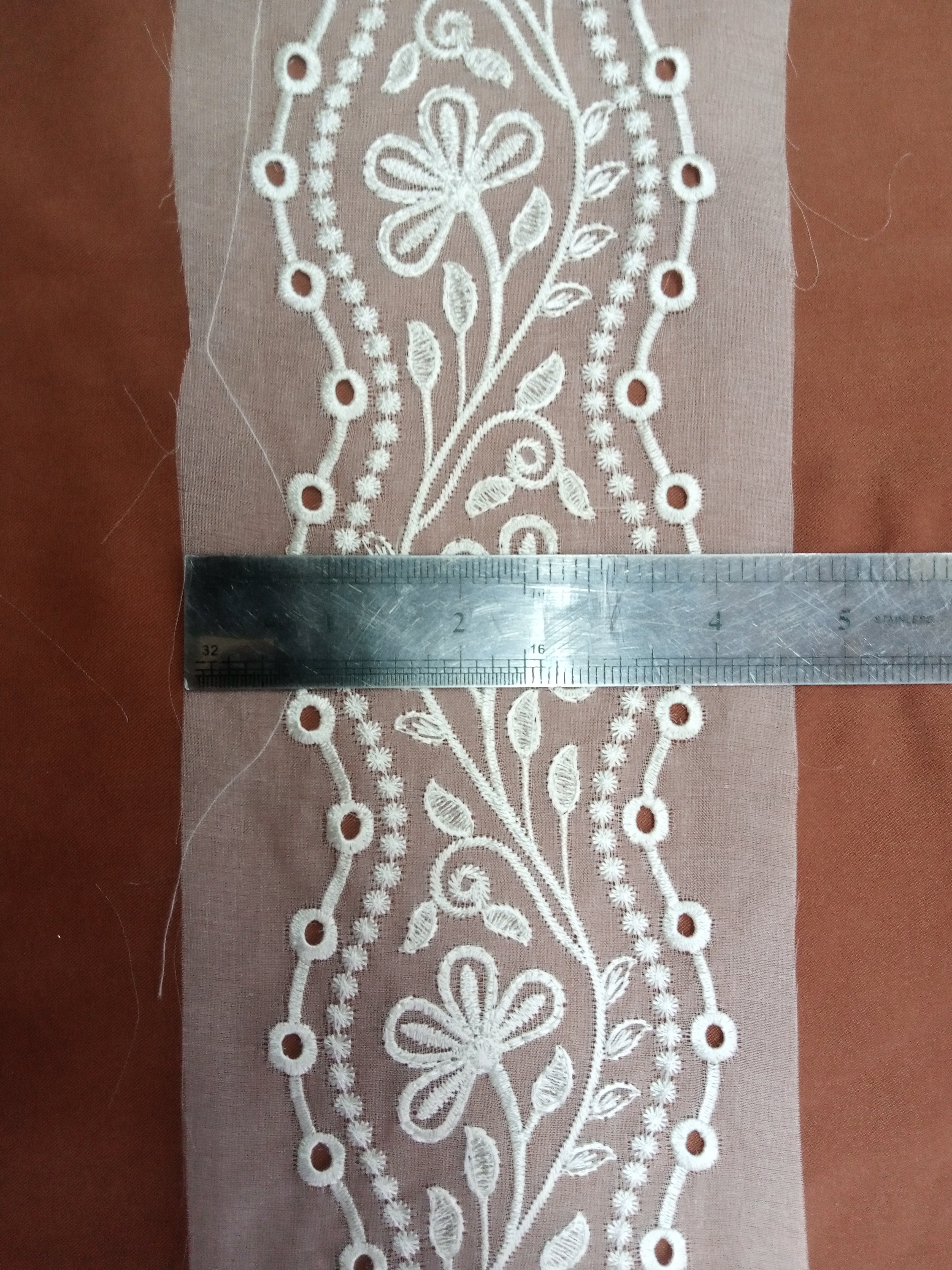 BD00407 - Pure Organza Cutwork Border